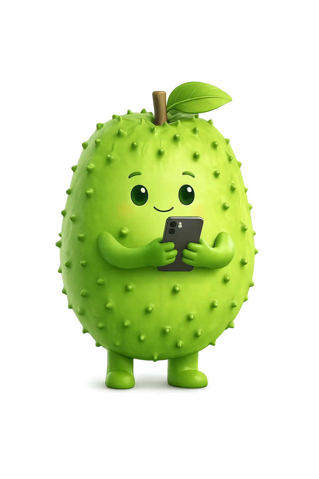 Guani usando un celular